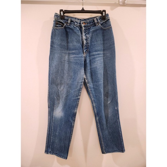 True VTG 80s CALVIN KLEIN High Rise Mom Jeans Size 14 Med Wash 100% Cotton - Picture 1 of 14